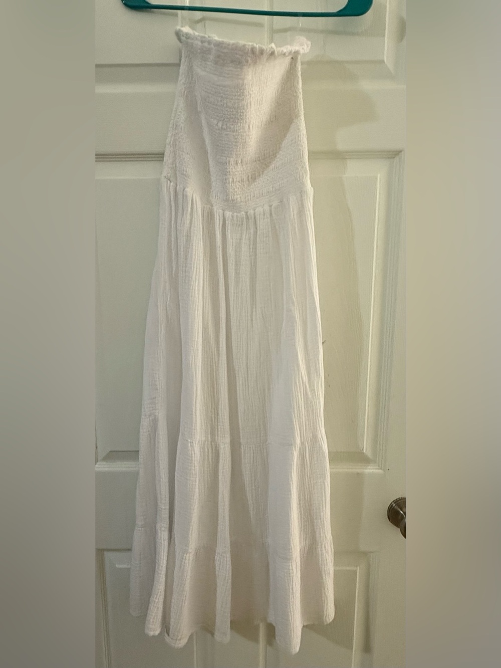 Classic White Strapless Maxi Dress